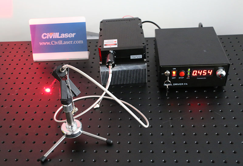 red fiber coupled laser light